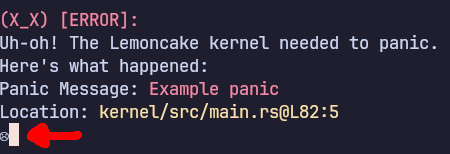 A picture of the sad face appearing when the OS panics or faults.